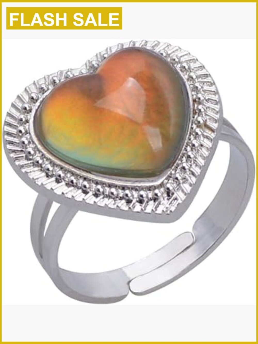 Adjustable Mood Ring - Color Changing Statement Halo Ring